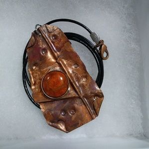 Copper/apple coral necklace